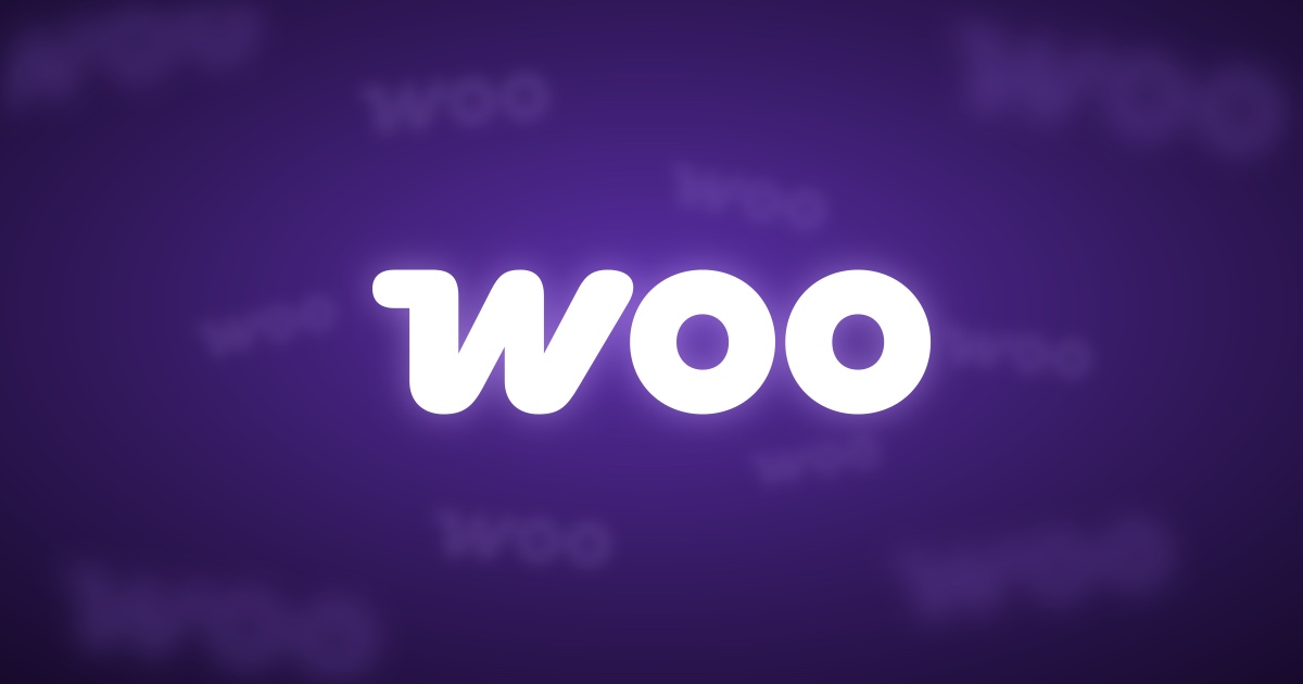 Woo-logo op een paarse achtergrond