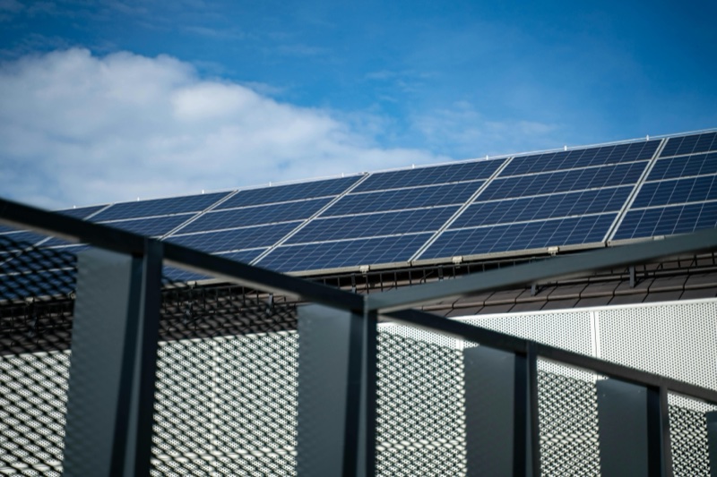 Solar panels on data centre